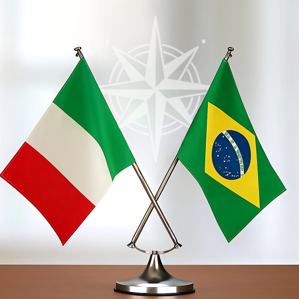 Bandeiras da Itália e do Brasil
